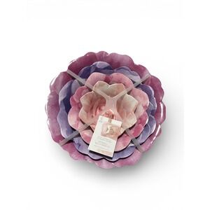 Jessica Simpson floral dip bowls. Set of 4. 100% melamine. Pink and purple. New